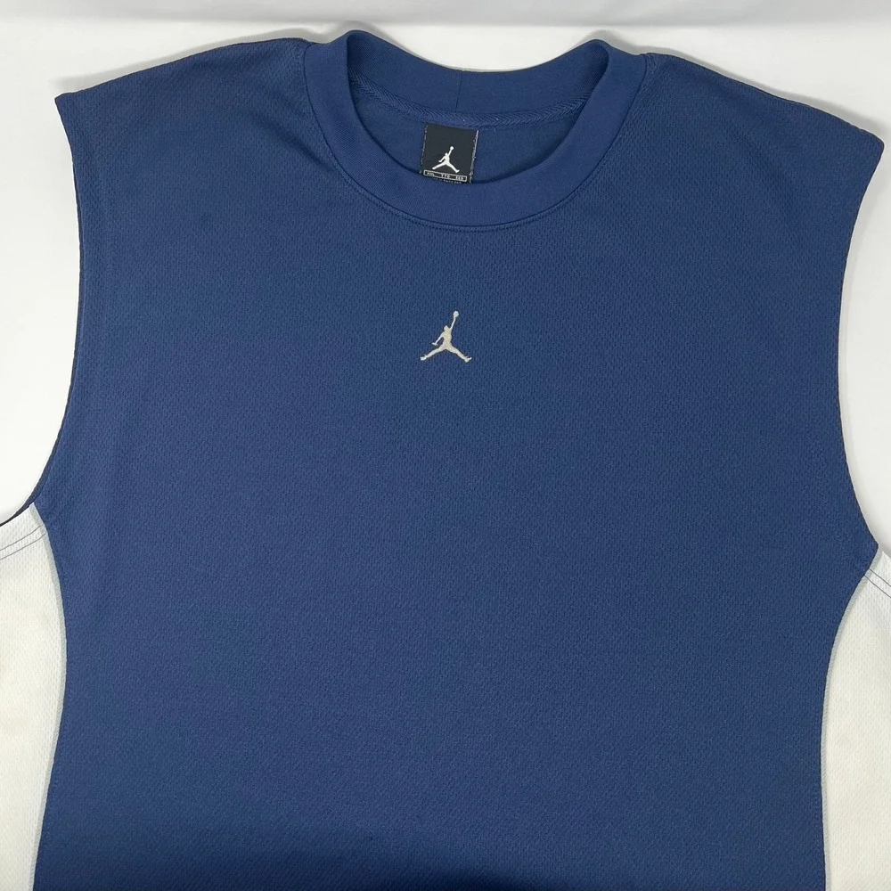 Vintage Jordan Mens XXL Sleeveless Basketball Tank Top Shirt Navy Blue White